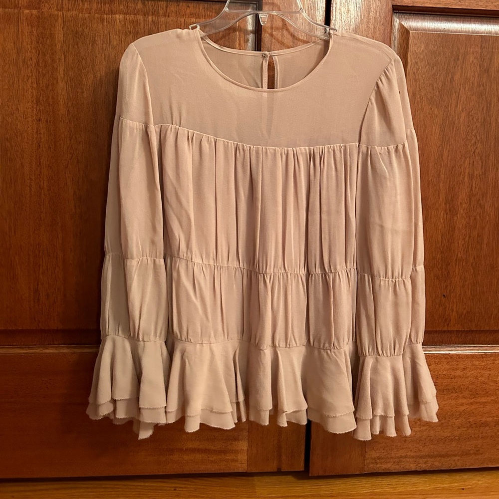 Intermix Ruffle Long Sleeve Top